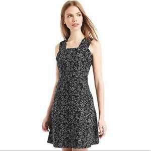 Gap Linen Black Tan patterned Dress Pockets SZ 20